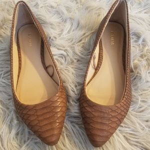 Express brown textile flats